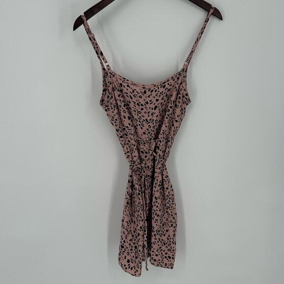 Reformation Vivette Pink Black Leopard Mini Slip Dress Size Small Party - Picture 8 of 14